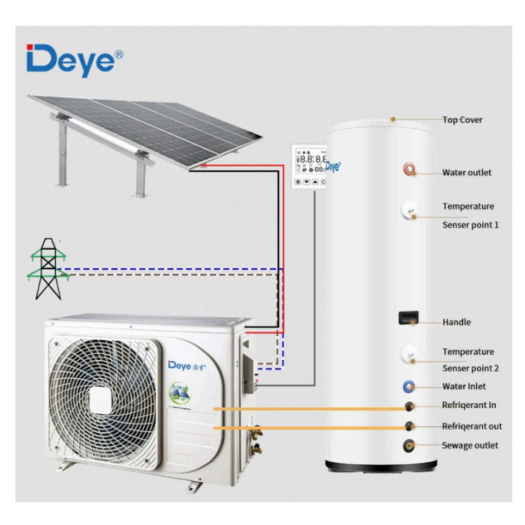 Deye Hybrid ACDC Solar Air Water Heater 300lt